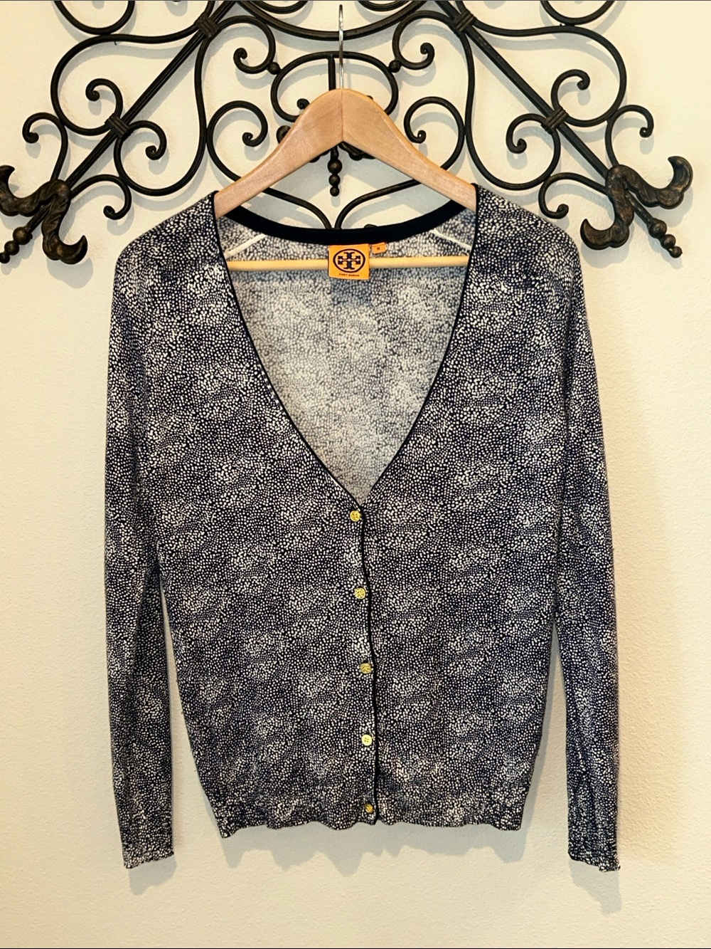 TORY BURCH CARDIGAN SILK/CASHMERE BLEND SIZE MEDIUM